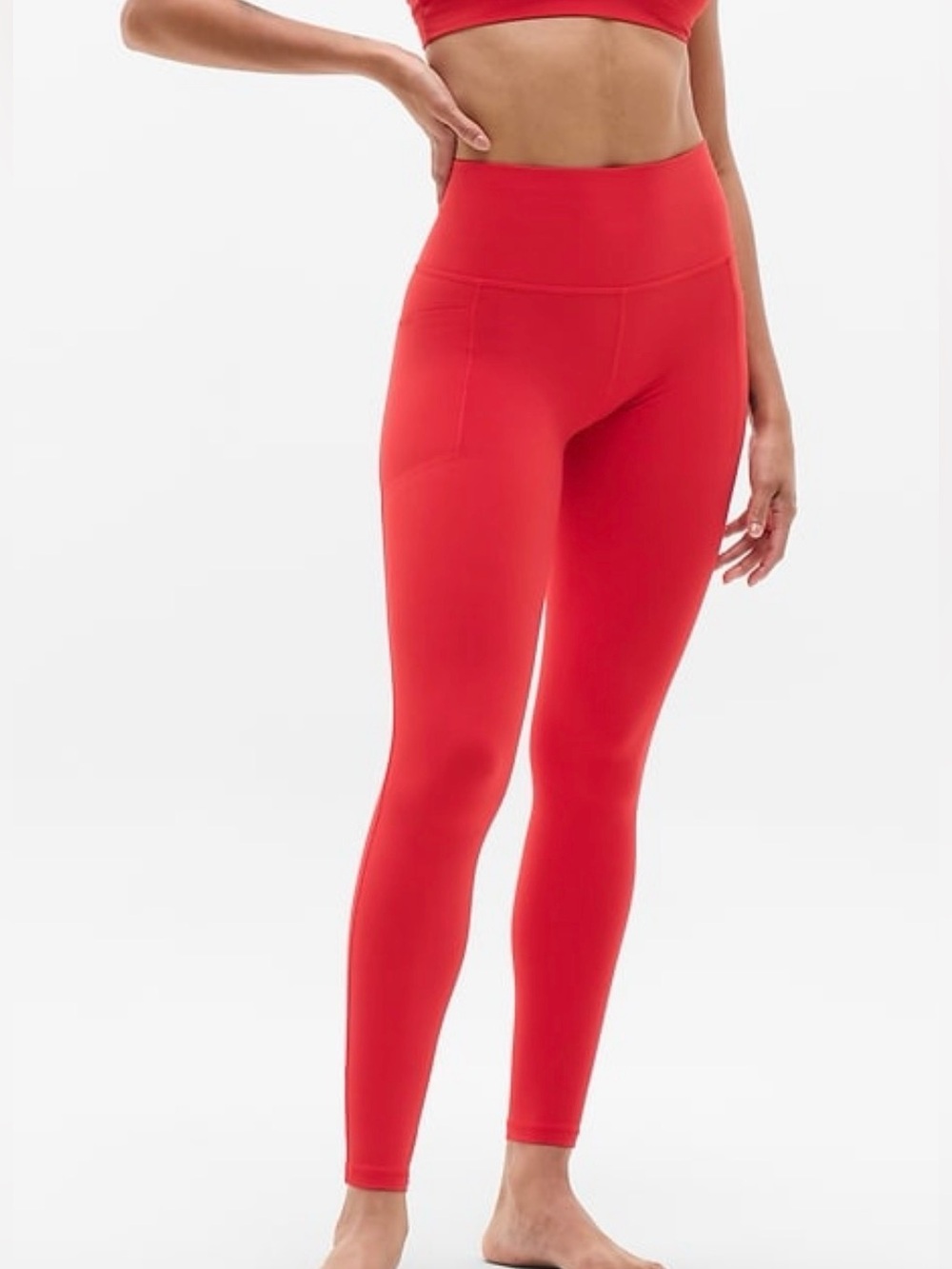 Athleta Salutation Stash Tight Leggings Red S